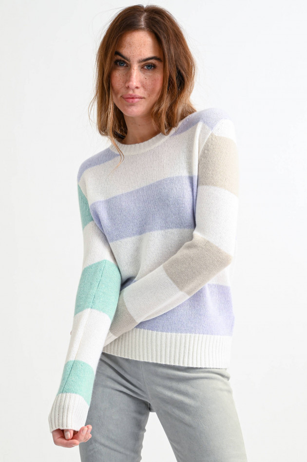 Allude Gestreifter Cashmere Pullover in Multicolor