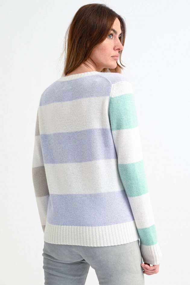 Allude Gestreifter Cashmere Pullover in Multicolor