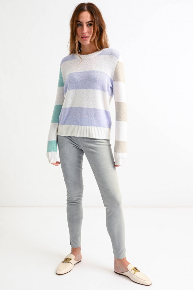 Allude Gestreifter Cashmere Pullover in Multicolor