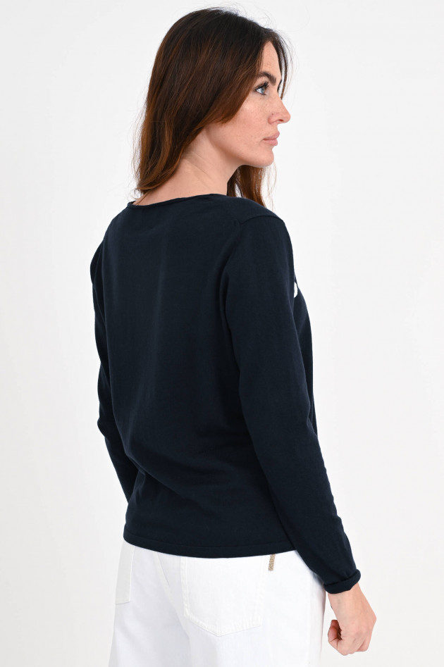 Allude Pullover mit Schriftzug in Navy