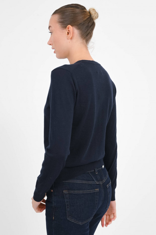 Allude Feinstrick Cashmere Pullover in Navy