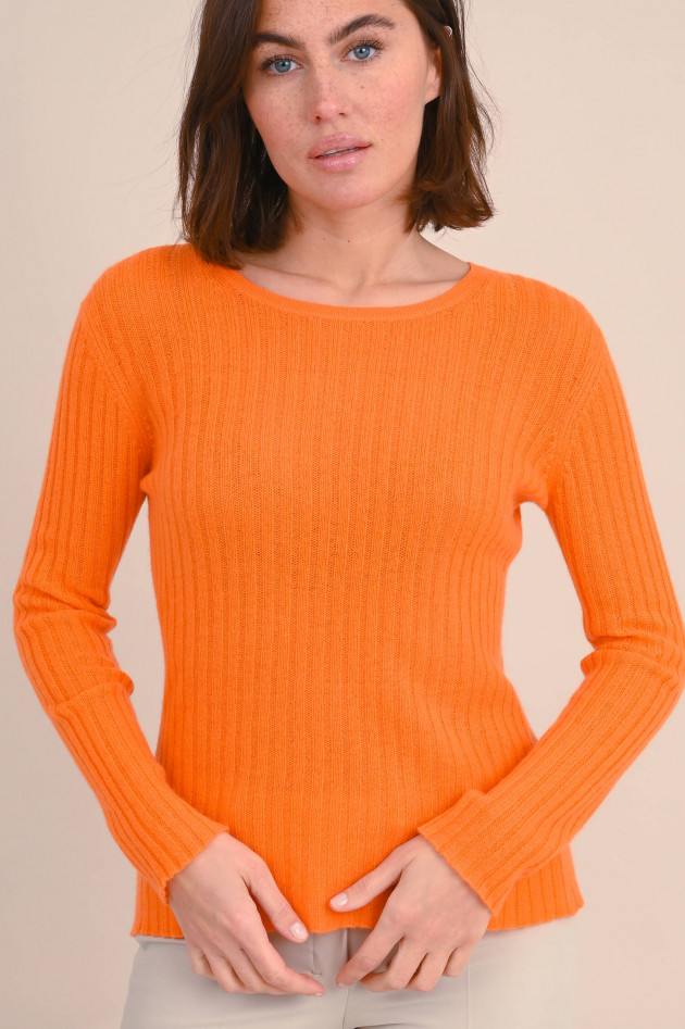 Allude Cashmere Feinstrick Pullover in Orange
