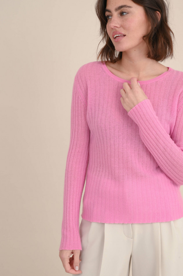 Allude Cashmere Feinstrick Pullover in Pink