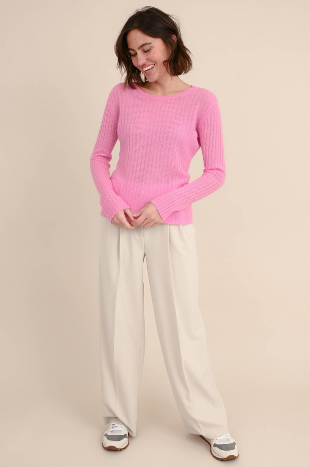 Allude Cashmere Feinstrick Pullover in Pink