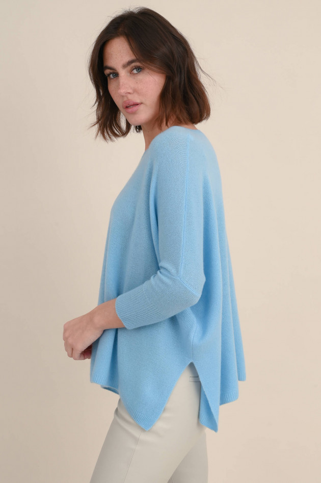 Allude Oversize Cashmere Pullover in Hellblau