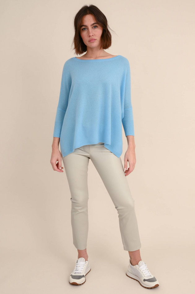 Allude Oversize Cashmere Pullover in Hellblau