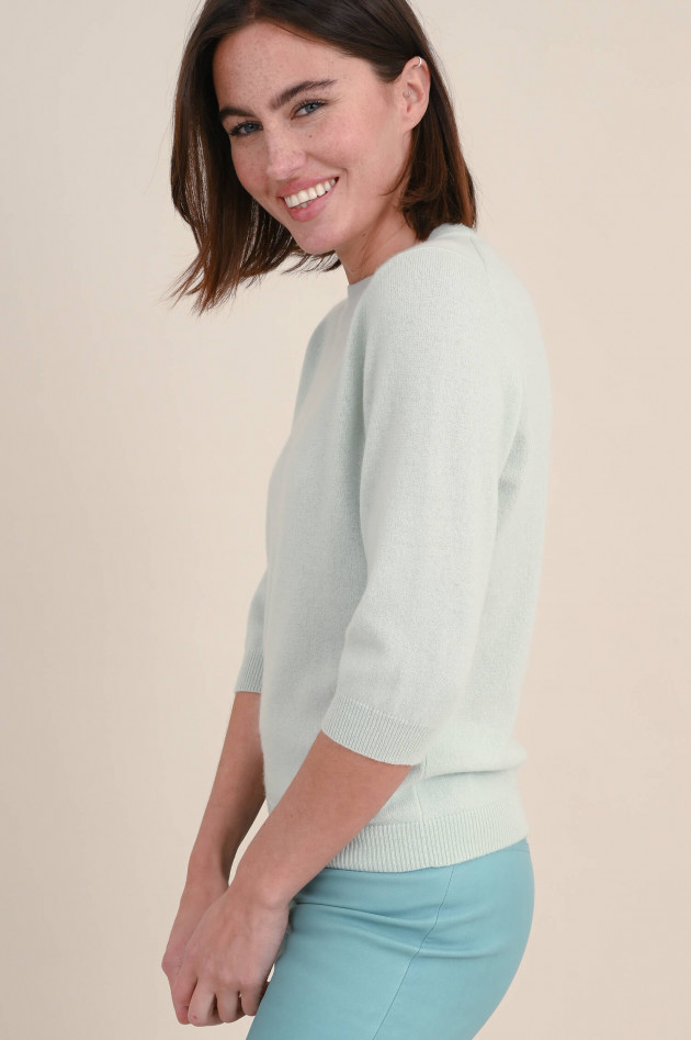 Allude Cashmere Pullover mit 3/4 Arm in Salbei