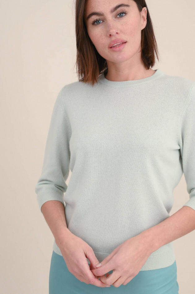 Allude Cashmere Pullover mit 3/4 Arm in Salbei