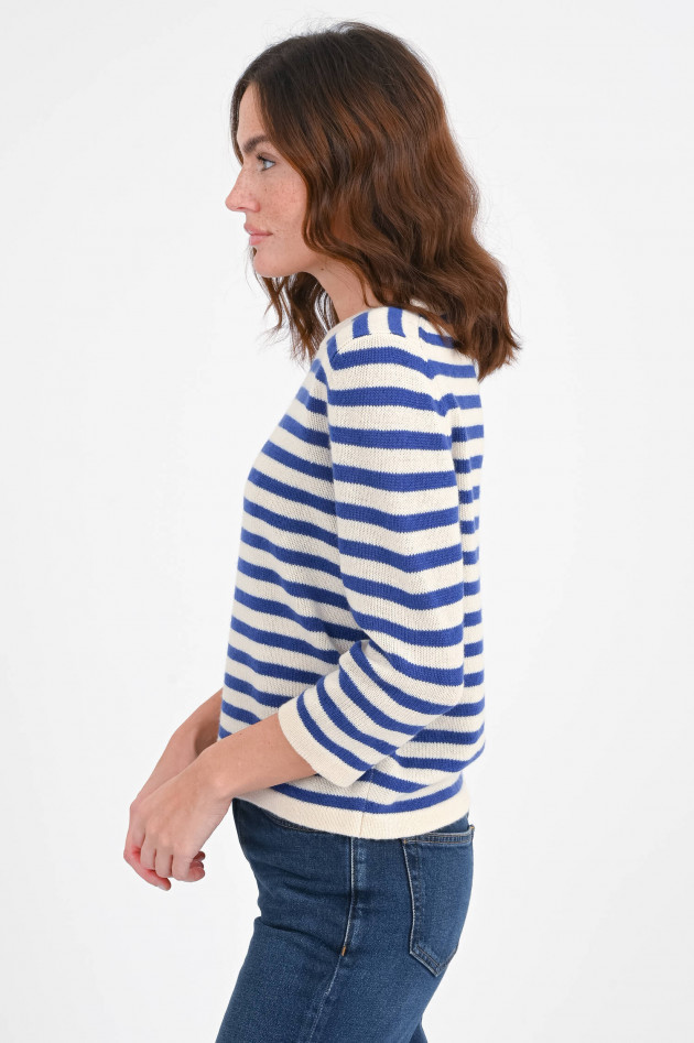 Allude Gestreifter Pullover in Blau/Natur