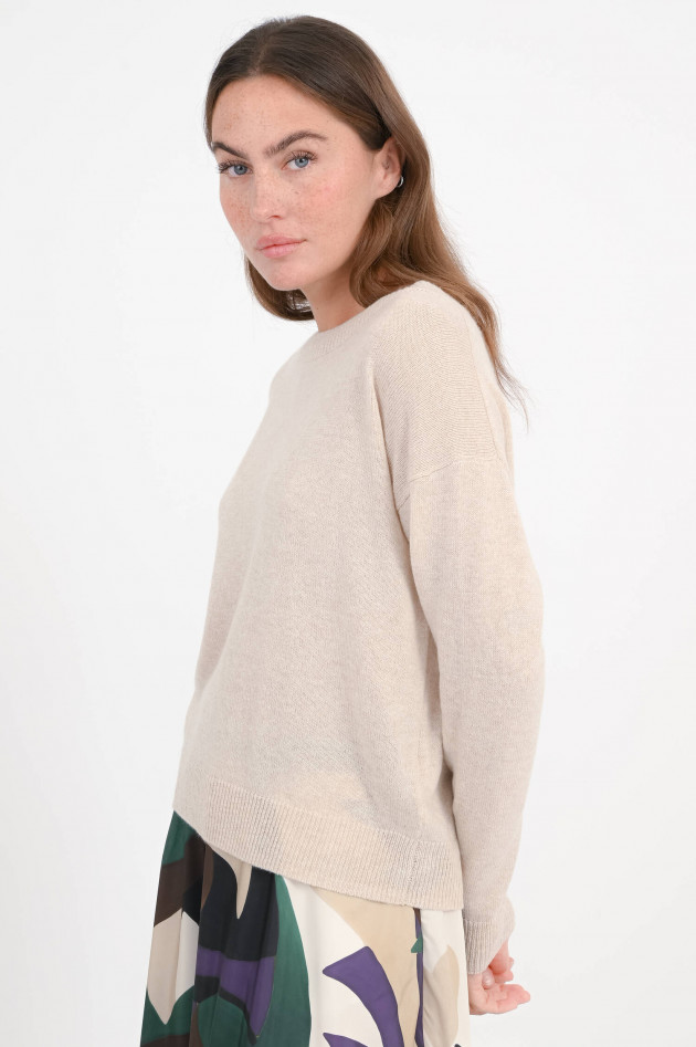 Allude Cashmere-Pullover mit U-Boot-Ausschnitt in Beige