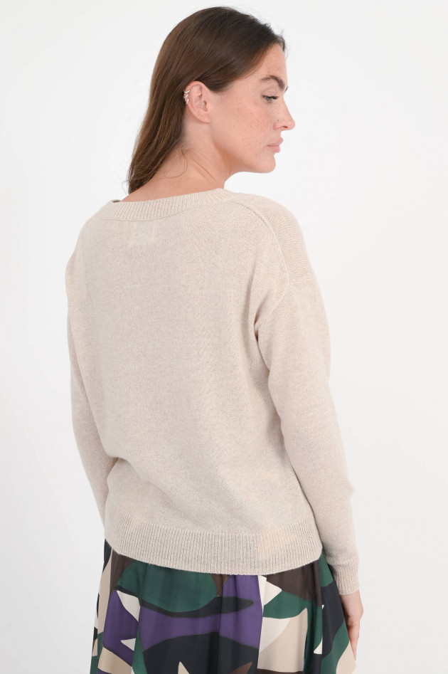 Allude Cashmere-Pullover mit U-Boot-Ausschnitt in Beige