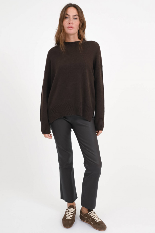 Allude Loose-Fit Cashmere-Pullover in Braun