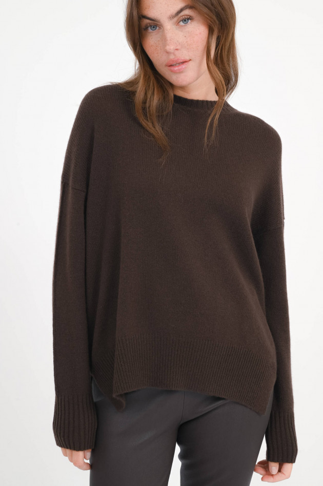 Allude Loose-Fit Cashmere-Pullover in Braun