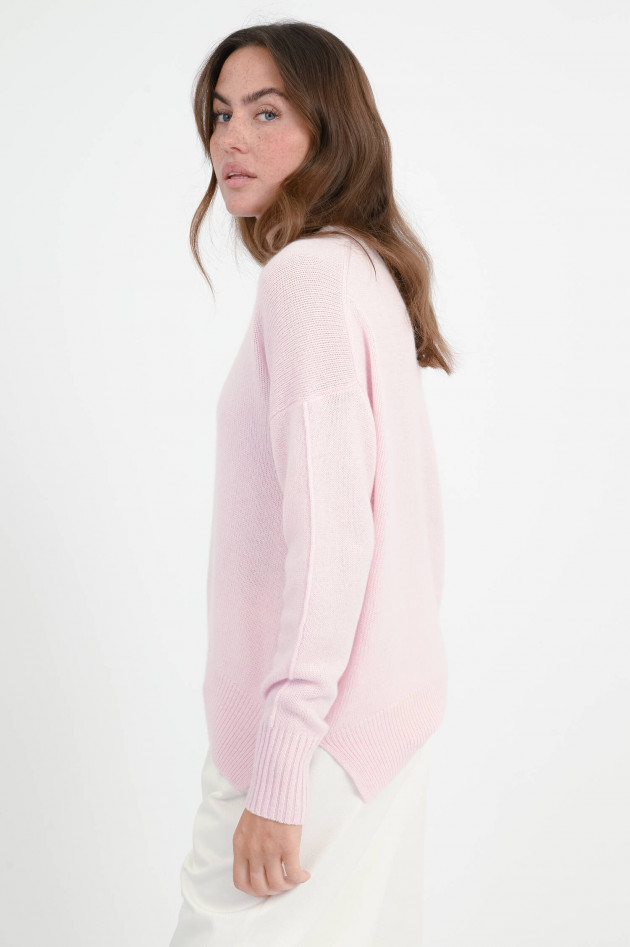Allude Loose-Fit Cashmere-Pullover in Rosa