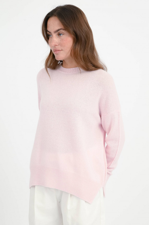 Allude Loose-Fit Cashmere-Pullover in Rosa