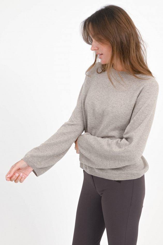 Allude Woll-Cash-Mix Pullover in Beige meliert