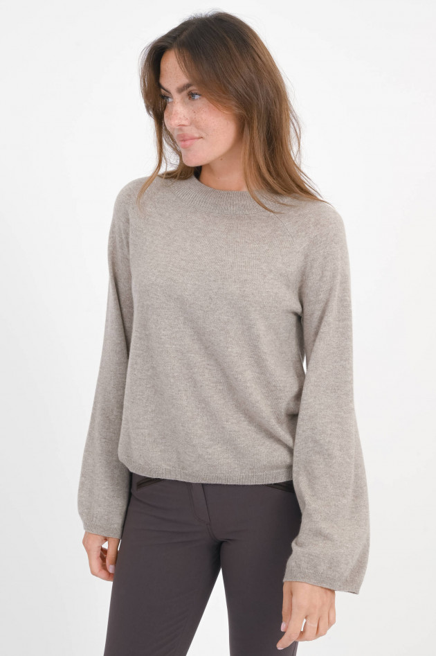 Allude Woll-Cash-Mix Pullover in Beige meliert