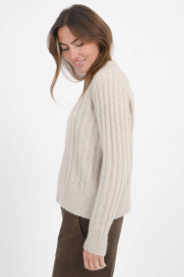 Allude Cashmere-Seiden-Mix Pullover in Beige meliert