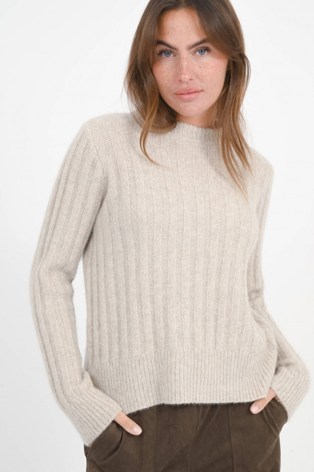 Allude Cashmere-Seiden-Mix Pullover in Beige meliert