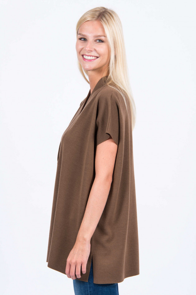 Allude Kurzarm Pullover in Zimt