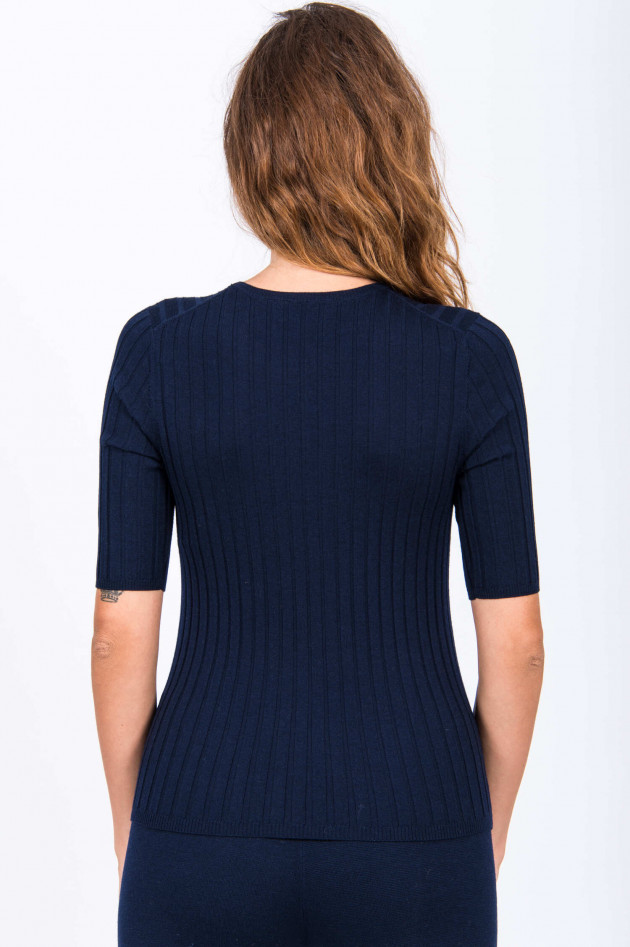 Allude Rippstrickshirt in Dunkelblau