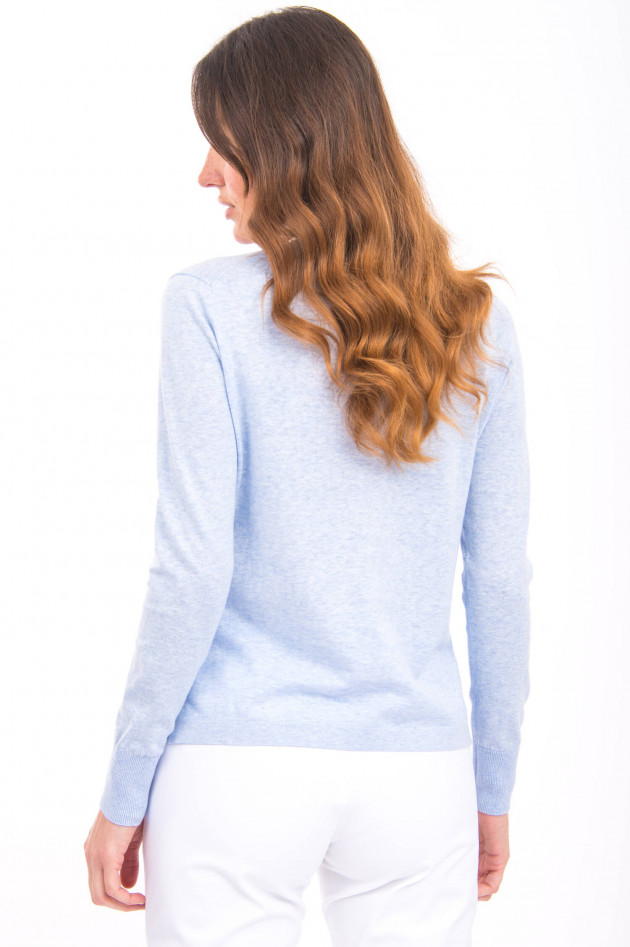Allude Strickpullover mit V-Ausschnitt in Hellblau