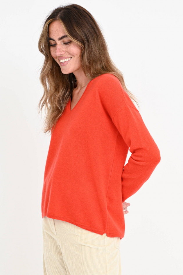 Allude Loose Fit Kaschmir-Pullover in Orange