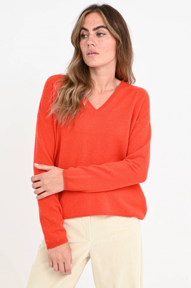 Allude Loose Fit Kaschmir-Pullover in Orange