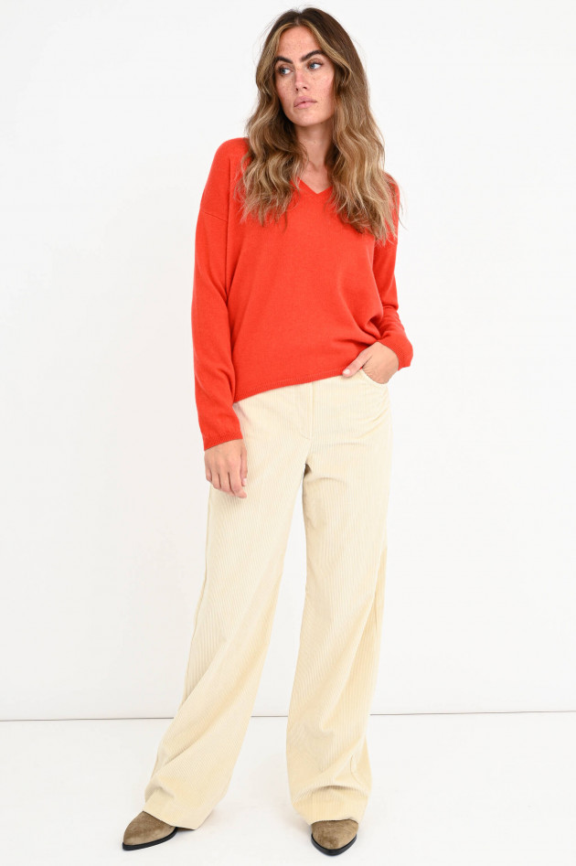 Allude Loose Fit Kaschmir-Pullover in Orange