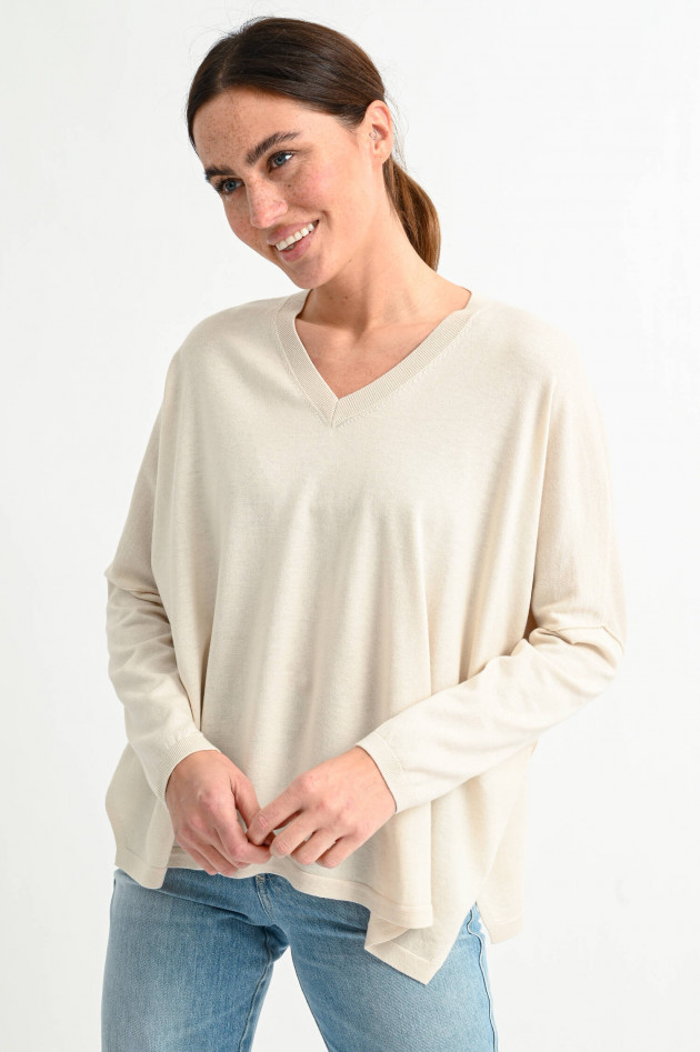 Allude Pullover mit Fledermausärmel in Natur