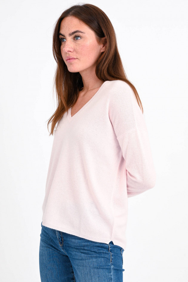 Allude Feinstrick-Pullover aus Cashmere in Puderrosa