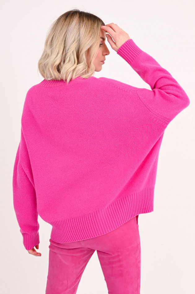 Allude Cashmere Pullover mit V-Ausschnitt in Pink