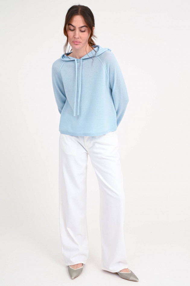 Allude Woll-Cashmere-Hoodie in Hellblau