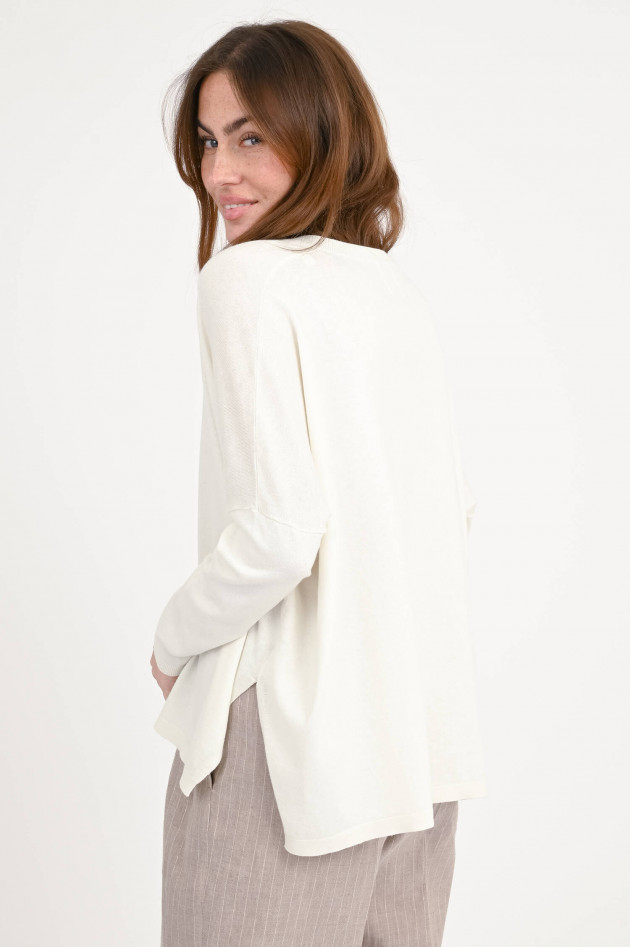 Allude Pullover aus Baumwoll-Seide-Mix in Natur