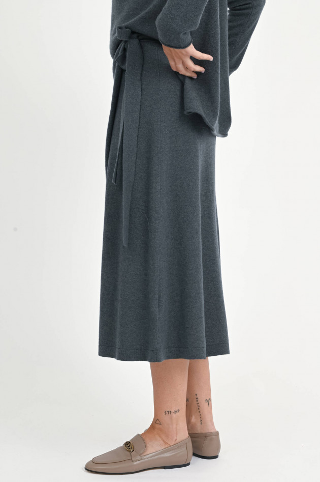 Allude Wickelrock aus Cashmere-Woll-Mix in Graugrün