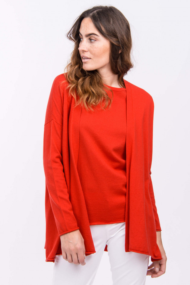 Allude Cardigan & Top aus Baumwoll-Kaschmir-Mix in Rot