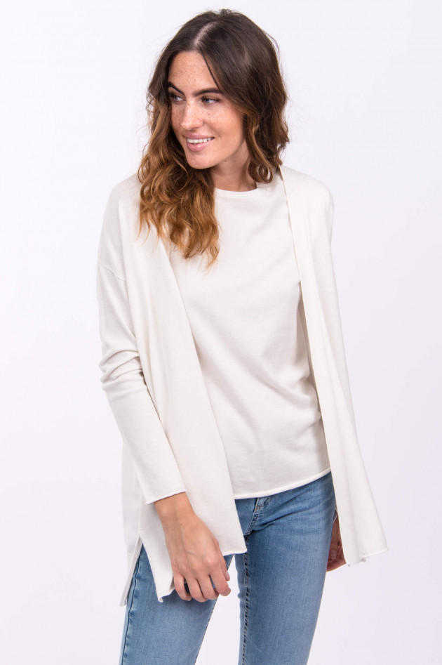 Allude Cardigan & Top aus Baumwoll-Kaschmir-Mix in Natur