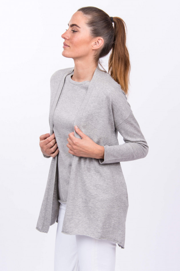 Allude Cardigan & Top aus Baumwoll-Kaschmir-Mix in Grau