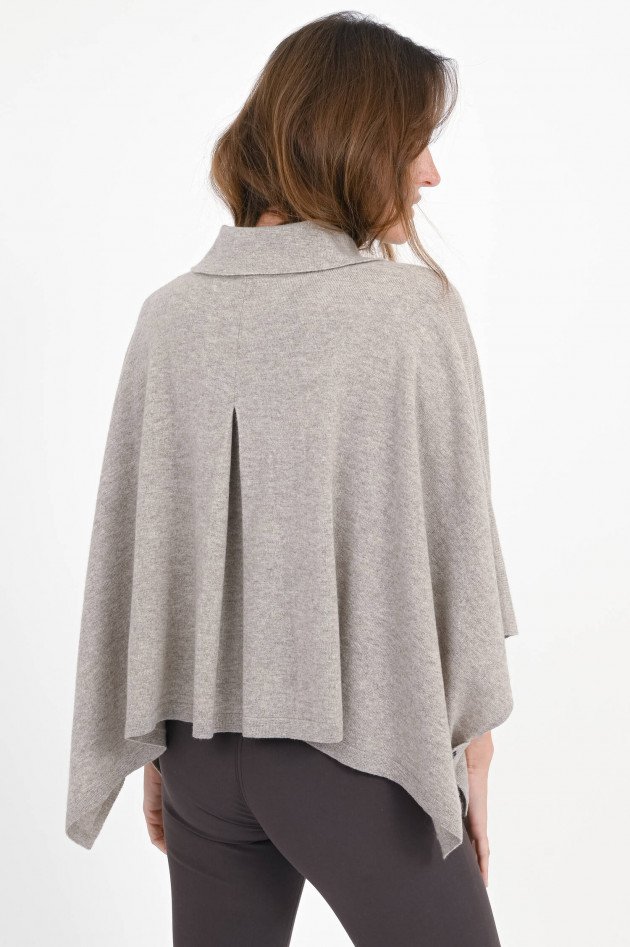 Allude Strick-Cape aus Woll-Cashmere-Mix in Mocha