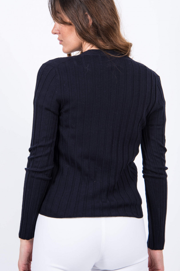 Allude Wolljacke mit Rippstrick-Muster in Navy