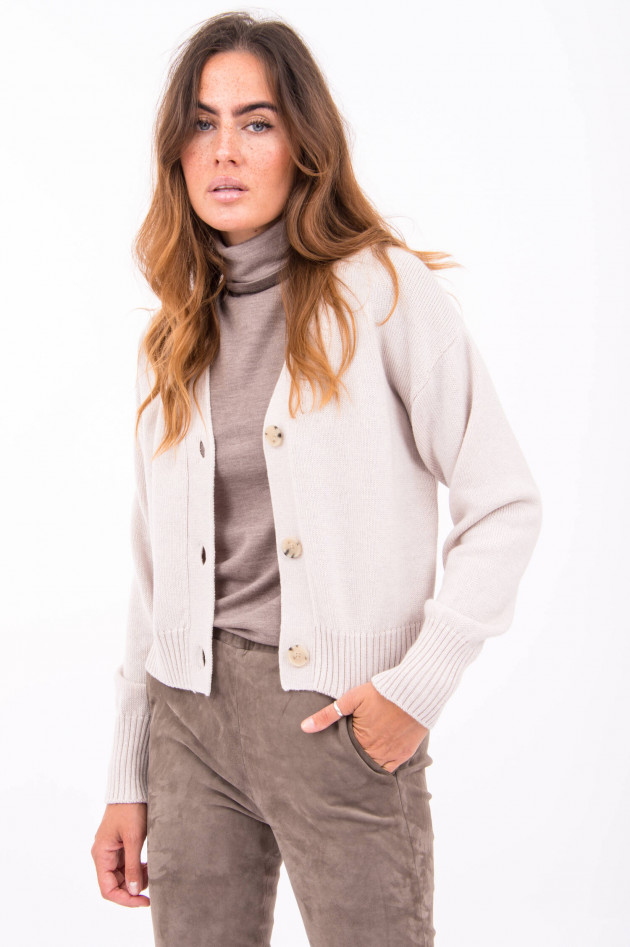 Allude Hochwertige Strickjacke in Beige