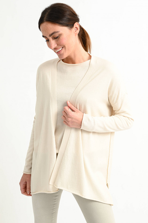 Allude Cardigan mit offener Silhouette in Natur