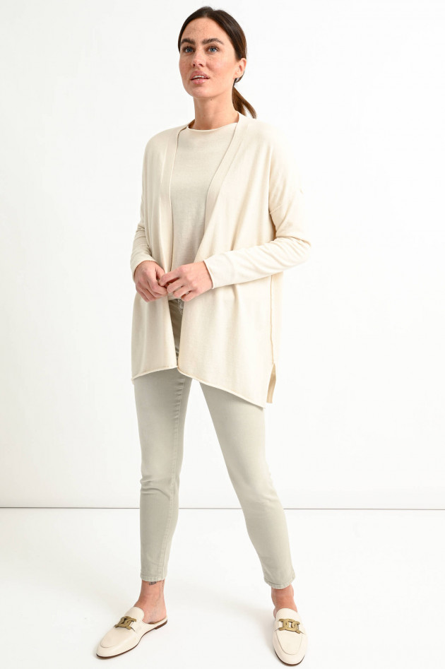 Allude Cardigan mit offener Silhouette in Natur