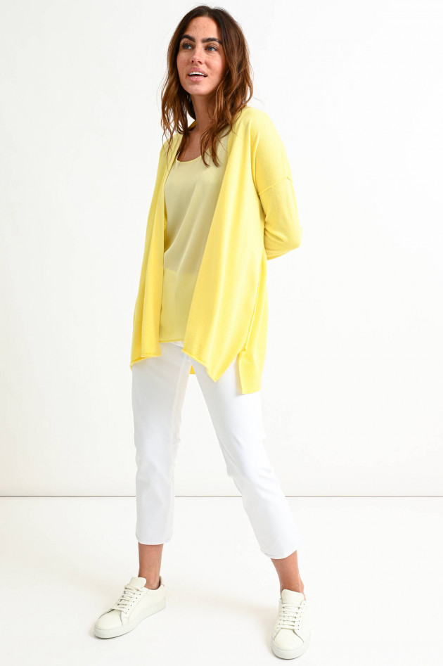 Allude Cardigan mit offener Silhouette in Gelb
