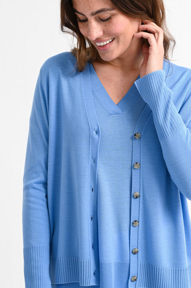 Allude Oversized Strickjacke in Himmelblau