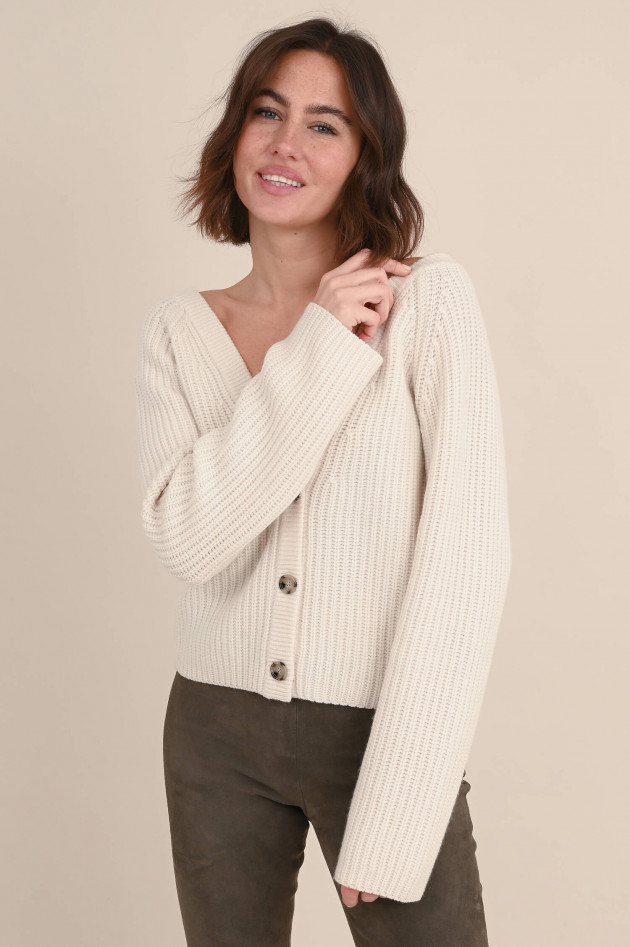 Allude Strickweste aus Wolle und Cashmere in Creme