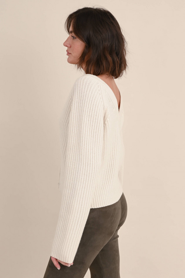 Allude Strickweste aus Wolle und Cashmere in Creme