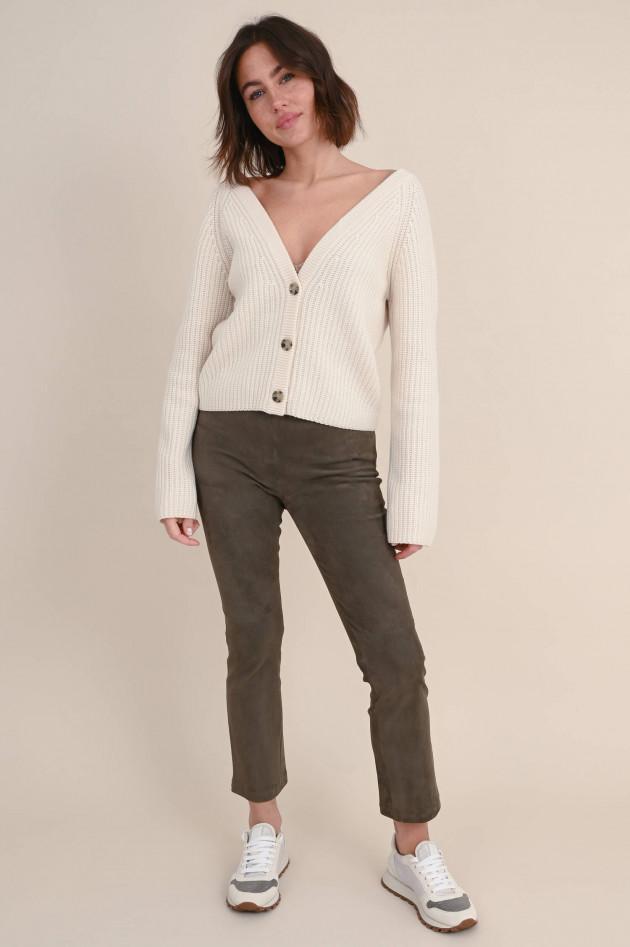 Allude Strickweste aus Wolle und Cashmere in Creme