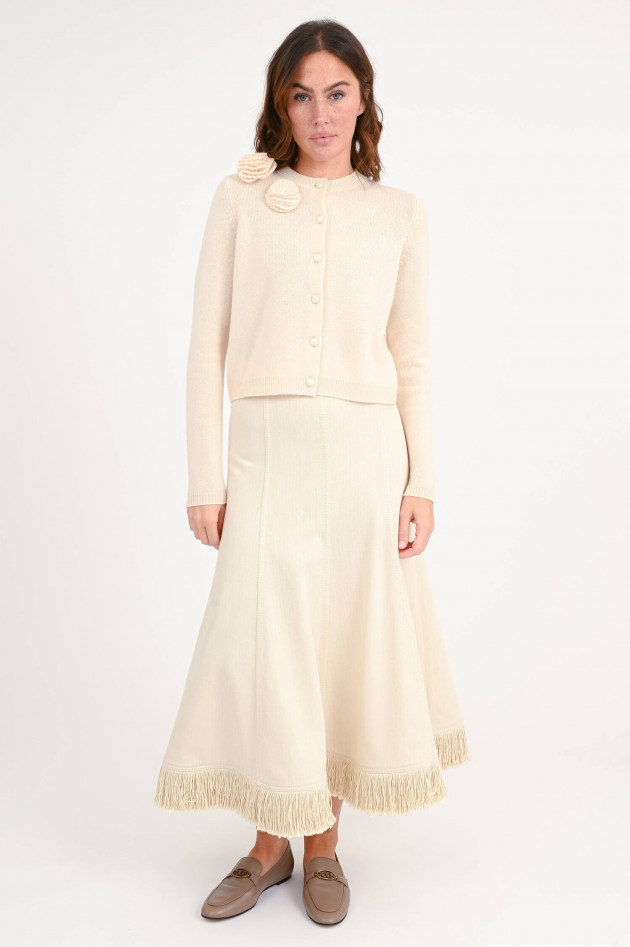 Allude Strickweste mit Blumendetails in Blushing Peach