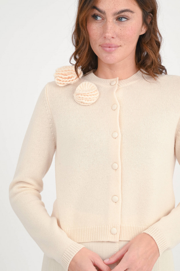 Allude Strickweste mit Blumendetails in Blushing Peach